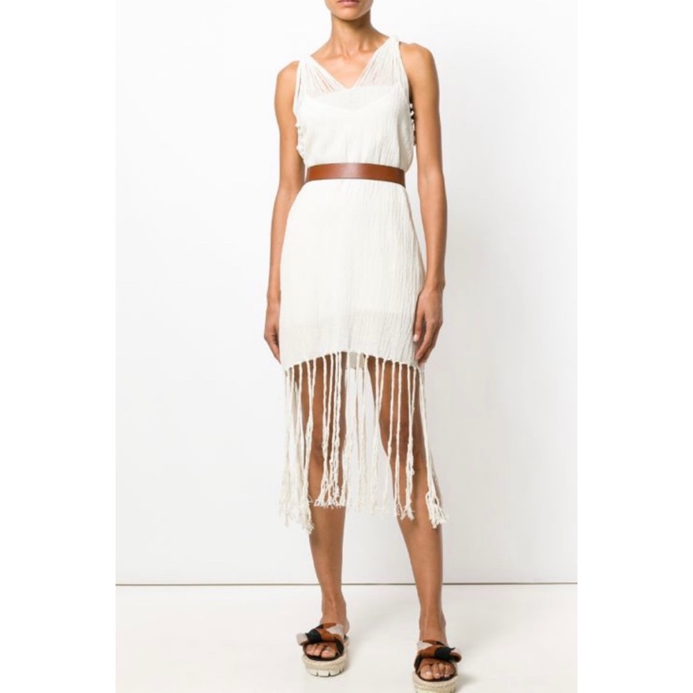 Caravana Tulum Rodi white fringe dress